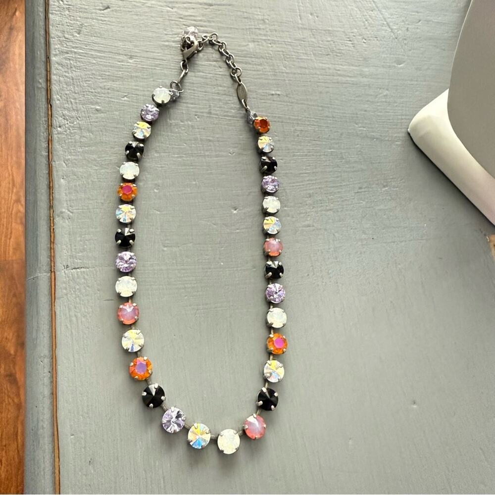 Sabika Crystal Silver Tone Summer 2014 Tennis  Style Necklace